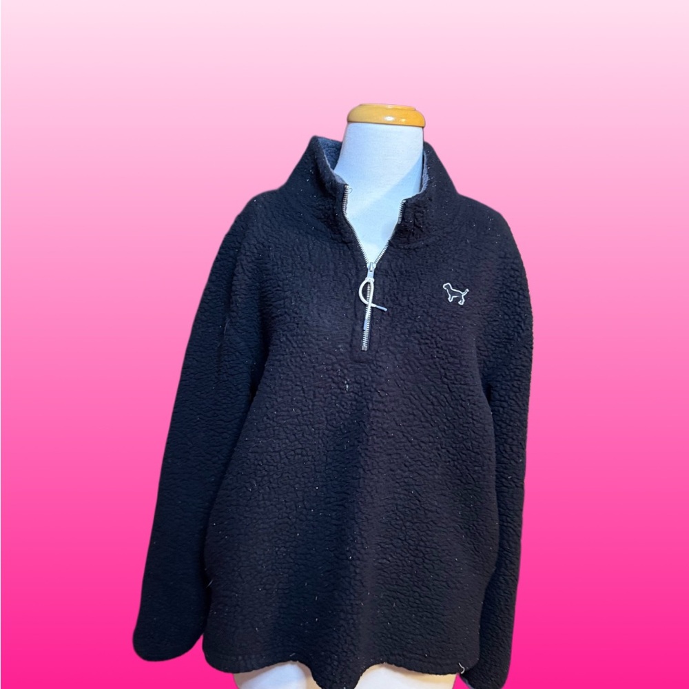 Victoria's Secret Black Quarter-Zip Sweatshirt